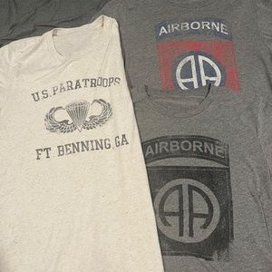 LOT OF 3 US ARMY MILITARY TSHIRTS 82ND AIRBORNE INFANTRY